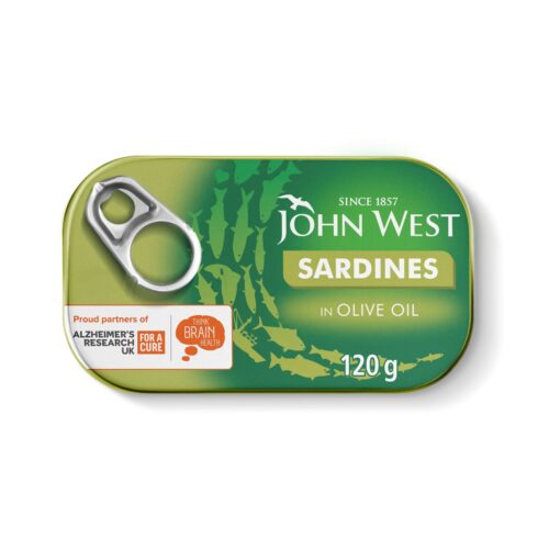 סרדינים שלמים בשמן זית 120 גרם - JOHN WEST