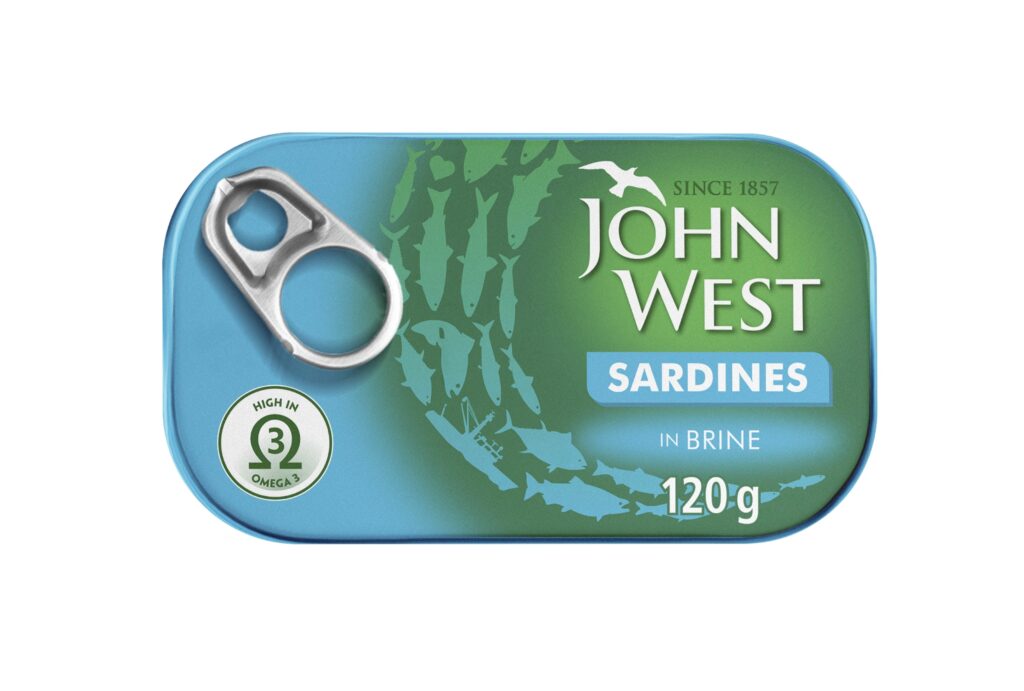 סרדינים שלמים במי מלח 120 גרם JOHN WEST
